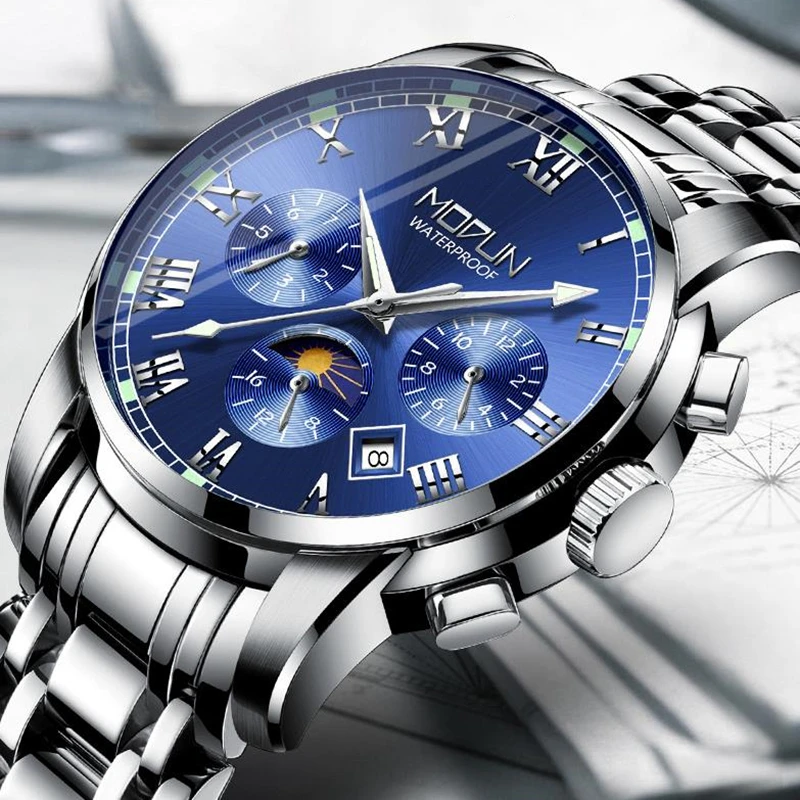 

Luxury Top Brand Men's Automatic Watches Waterproof Mechanical Wristwatches Stainless Steel Belt Watch for Men Relogio Masculino