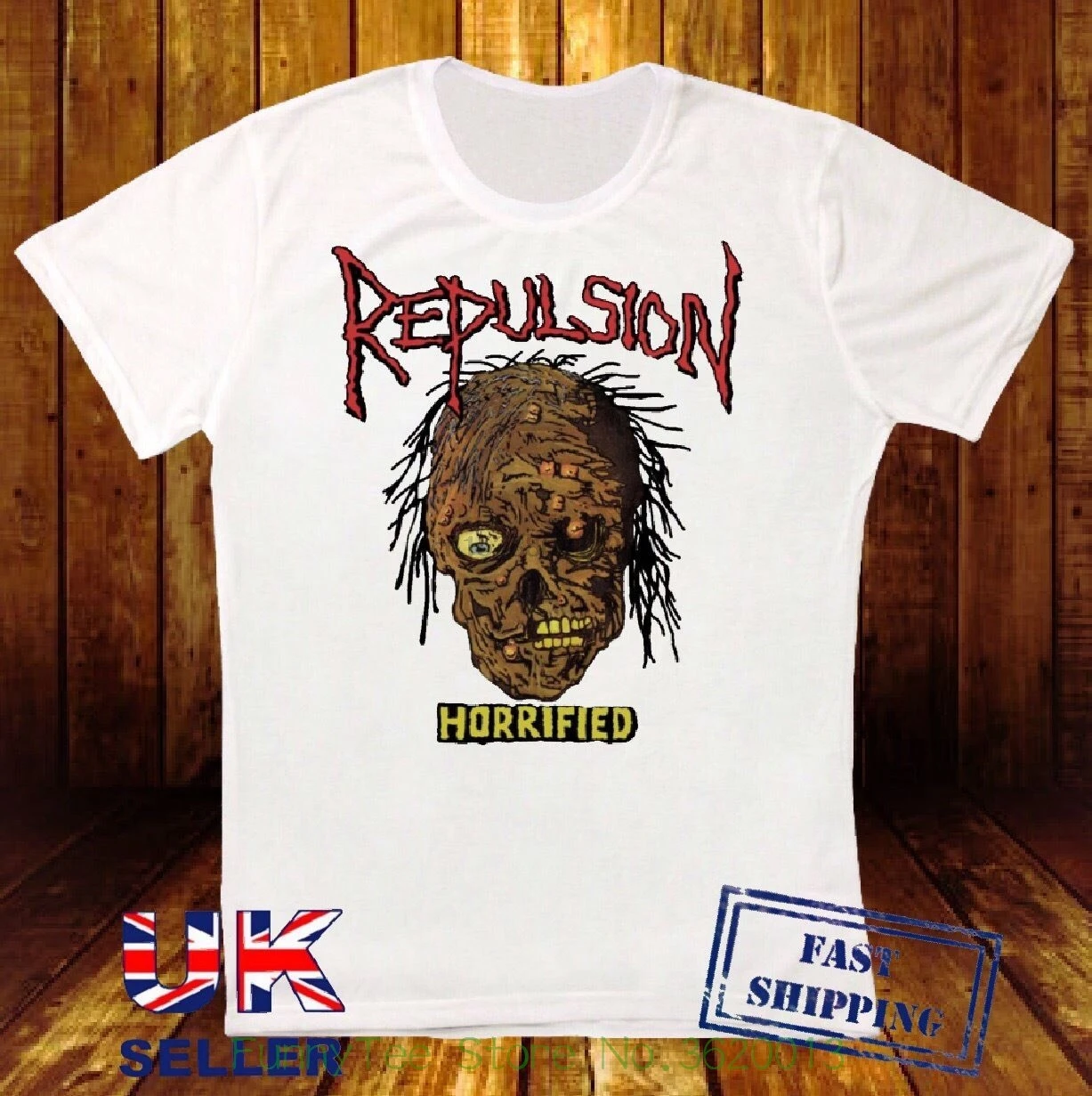 Repulsion Horrified 86 Death Metal Grindcore Carcass Nuevo Blanco Camiseta  232|T-Shirts| - AliExpress