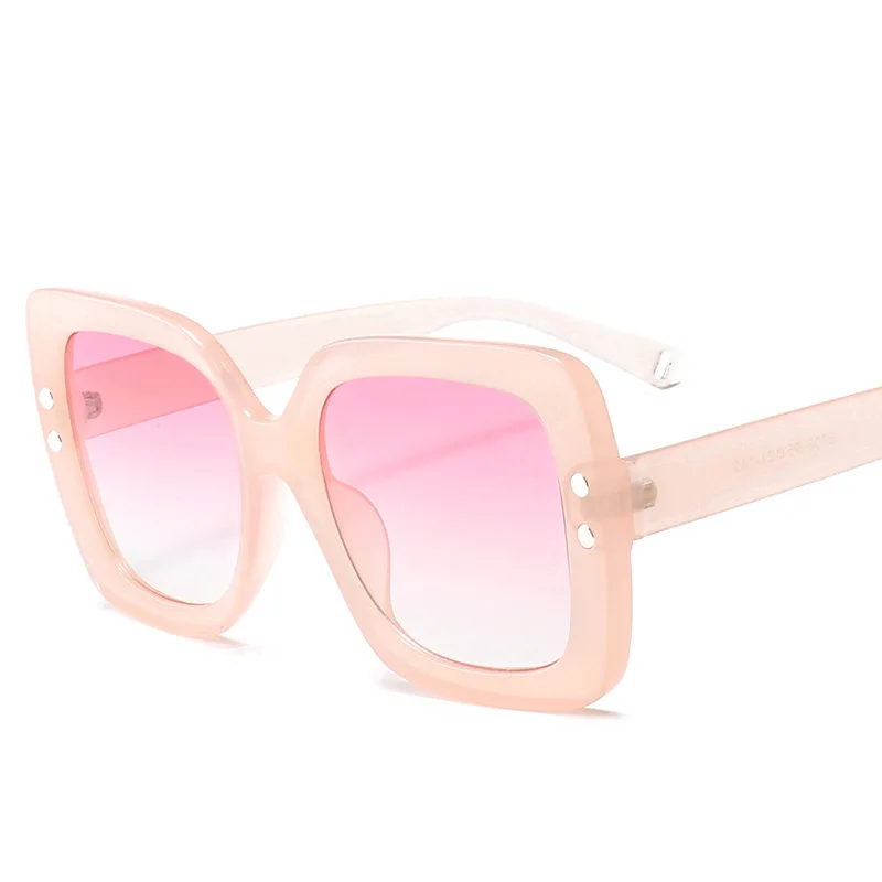 6-Pink-Pink Muselife негабаритные солнцезащитные очки для женщин Роскошные прозрачные градиентные солнцезащитные очки большая оправа винтажные очки UV400 очки для леди - Цвет линз: 6-Pink-Pink