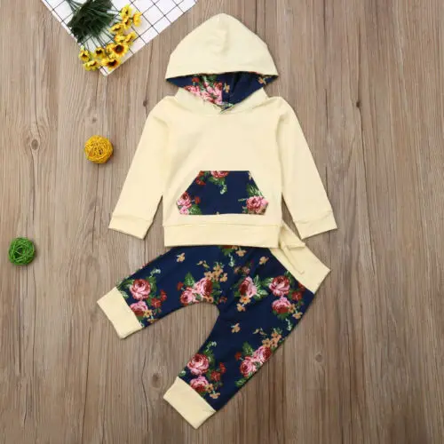 Pudcoco/ г. Осенняя одежда для новорожденных девочек Однотонные топы с длинными рукавами и штаны с принтом комплект из 3 предметов осенний комплект - Цвет: Бежевый