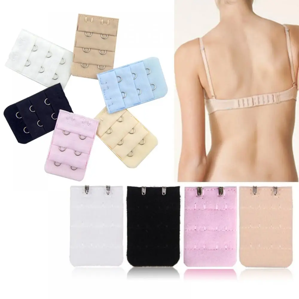 5pcs Women's Soft Comfortable Back Bra Band Extension Strap Extender  Elastic Bra Extenders Bra Extension Strap 2 Hooks 3 Row