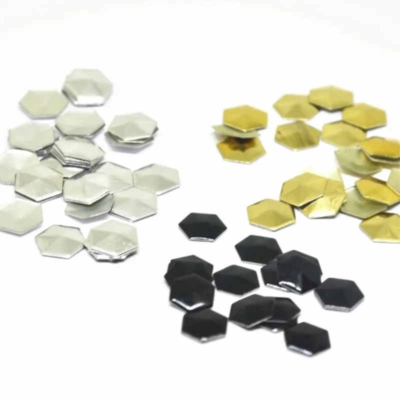 Шестиугольная Форма Горячая фиксация Стразы металлического железа на плоских