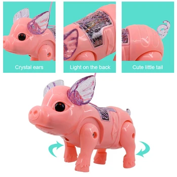 

Baby Novelty Toys Electric Rope Pulling Pig Electric Luminous Music Pulling Rope Pig For Children Birthday Best Gift No Battery