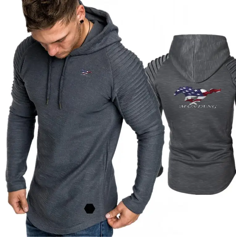 color 3 Флаг США Mustang пуловер с принтом зимние мужские толстовки повседневные уличные толстовки с капюшоном толстые флисовые теплые мужские топы спортивный костюм - Цвет: color 3