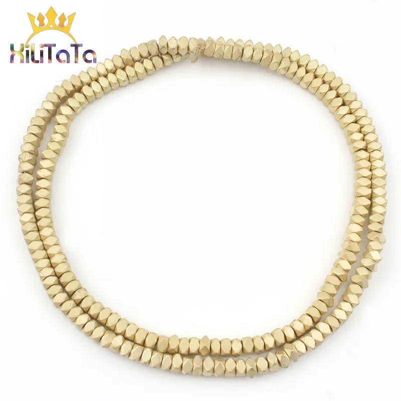 3*2mm Natürliche Rose Gold Silber Farbe Hämatit Perlen Matt Polnischen Matte Perlen Für Schmuck Machen DIY Armband zubehör 15'' – Detail 15