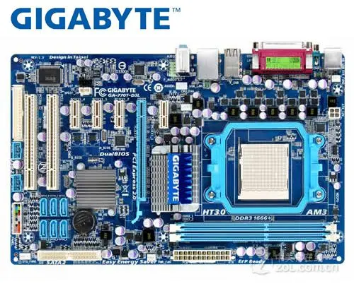 Оригинальная настольная Материнская плата Gigabyte для AMD DDR3 Socket AM3 770T-D3L продажа б/у