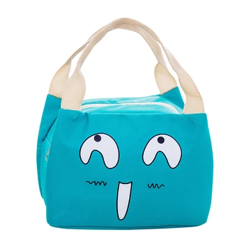

New cartoon expression insulation bag kids lunch ice pack Portable outdoor picnic bag Oxford cloth children's Bento bag