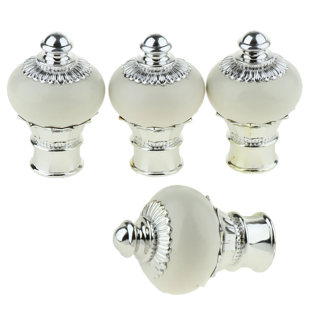4Pcs Pack Curtain Pole Ends Decorative Curtain Rod Finals Window Drapery Curtain Rod End Caps Dia. 28mm