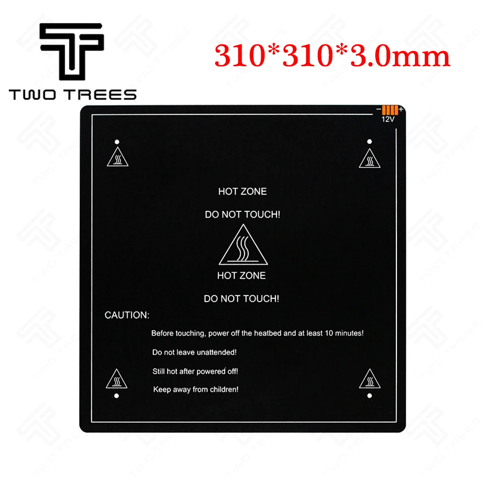 Алюминиевый обогреватель MK3 310*310*3 мм 12 24 В черный MK3 Горячая кровать новейшая алюминиевая 3d Подогреваемая кровать для горячей кровати Поддержка 12 В(310x310x3,0 мм