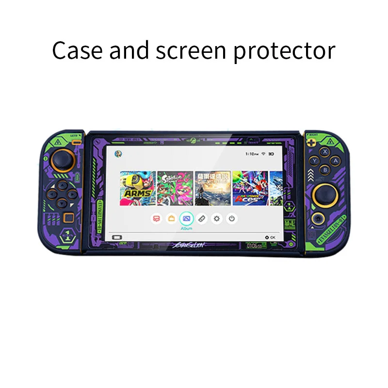 Чехол для nintendo Switch Joy con NS Joycon геймпад чехол для джойстика Противоударная Защитная пленка для экрана - Цвет: case and protector
