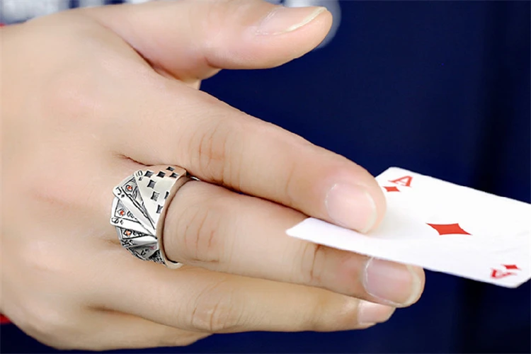 即発送可能】 新品 指輪 メンズ レディーストランプ ポーカー s925 リング フリー