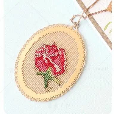Cc Топ цветы DIY ремесло Стич вышивки крестом металлическая Закладка серебро Золотой рукоделие вышивка счетный крест-Набор для вышивки - Цвет: Зеленый