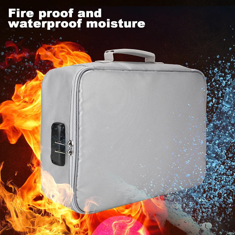 Fireproof Waterproof Document Storage Bag Large Capacity File Storage
