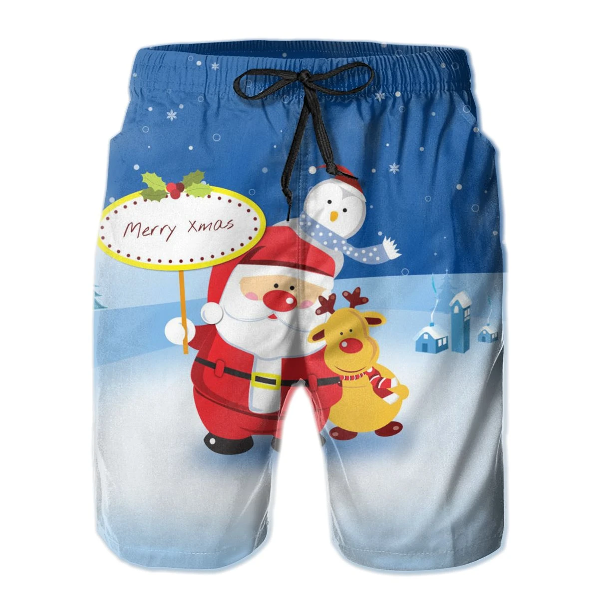 Pantalones de playa para hombre, bañadores secado rápido, Papá Noel, Feliz cortos surf| - AliExpress