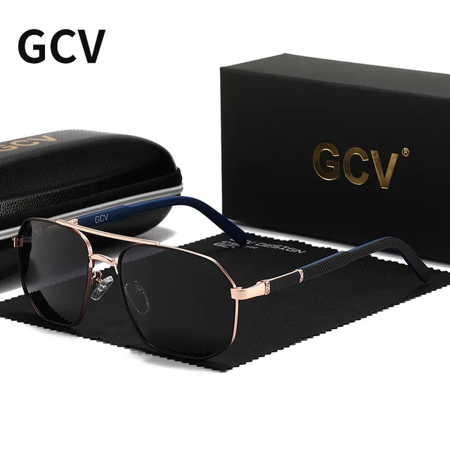GCV 2021 Brand Classic Pilot Square Polarized Sunglasses Metal Frame Men s Driving Male Sun Glasses