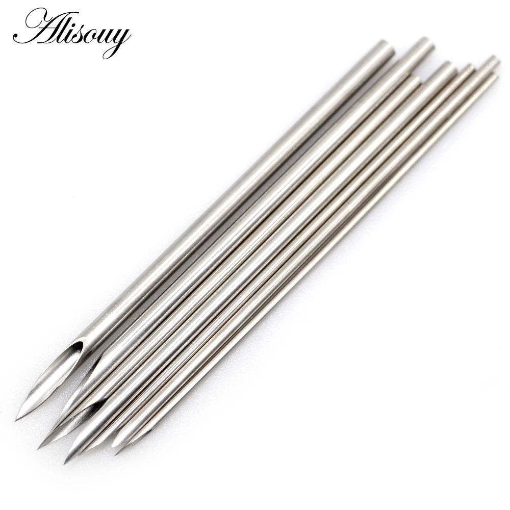 10pcs Sterilized Disposable Body Piercing Needles Surgical Steel Tattoo Supply Ear Nose Tongue Lip Navel Piercing Tools body piercing needles piercing tool