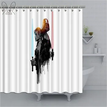 

Fashion Darth Vader Shower Curtains for Star Wars Portrait Kids Bathroom Waterproof Home Bath Accessories Shower Curtain Sets