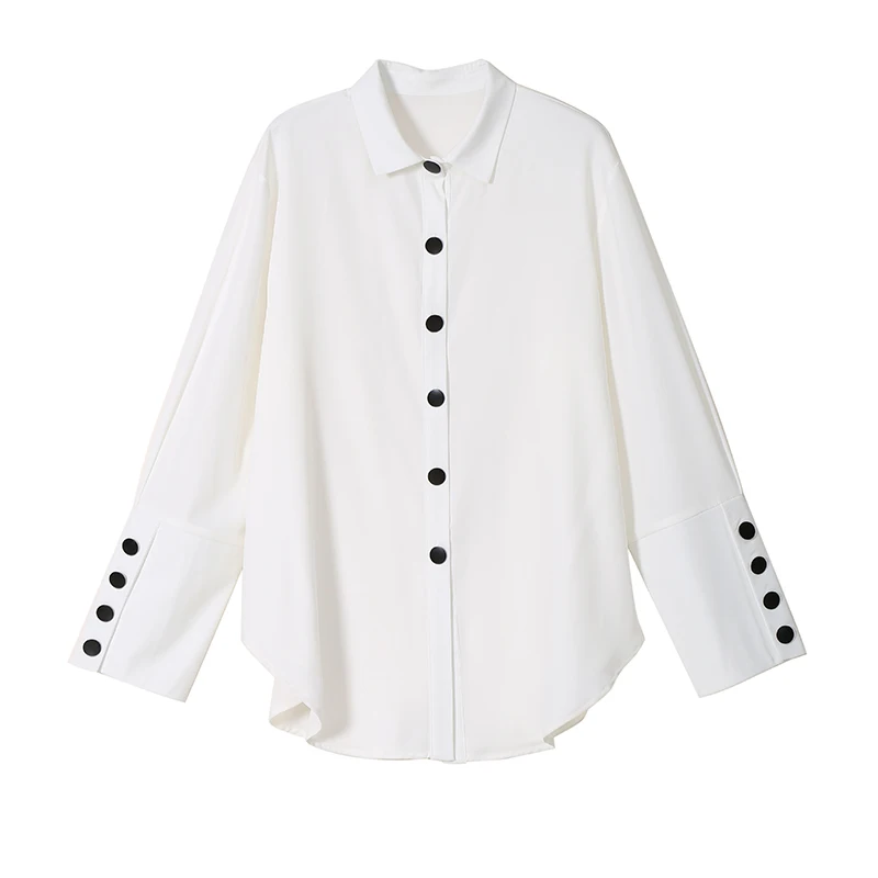 Новинка, комплект из двух предметов с длинными рукавами, однотонная белая блузка, рубашка и жилет, корейские модные блузки, женская рубашка, сорочка, femme 5412 - Цвет: Shirt White 5412