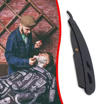 

Black Vintage Haircut Razor Men Shaving Barber Tools Razor Black Barber Holder Steel Tools Stainless Razor Shaving Straight T5L6