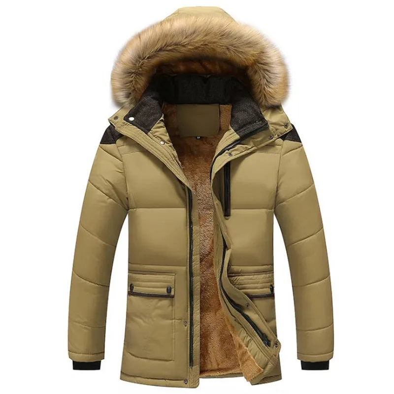 New Winter Jacket Men Big Real Fur Collar Hooded Duck Down Jacket Thick Down Jacket Men Warm Coat M-7XL Y1101