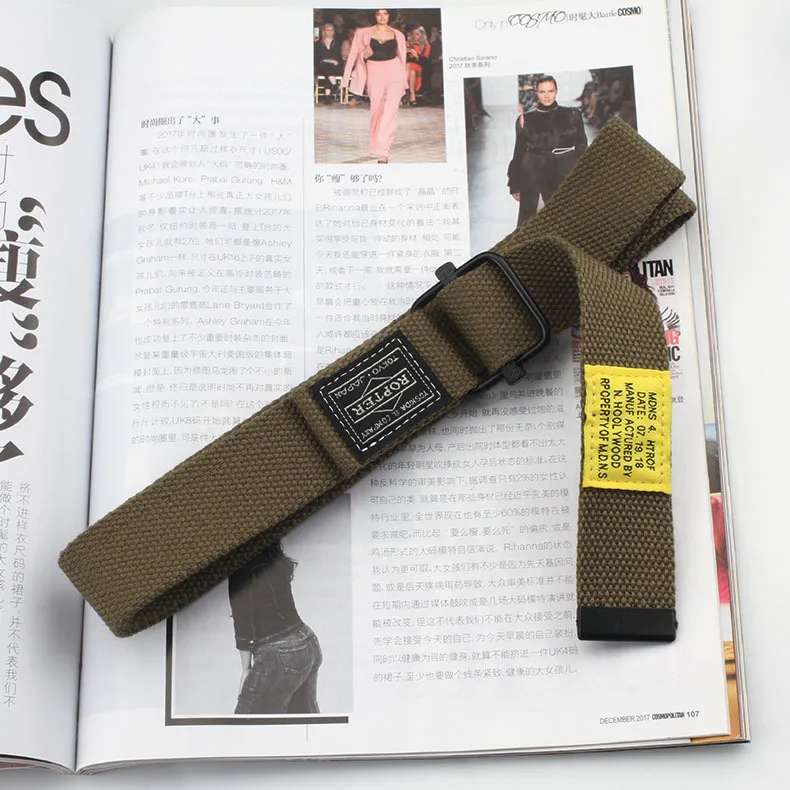 green ROPTER belt Модный женский красивый комбинезон, Холщовый пояс, женский корейский стиль, пояс унисекс, удлиненный пояс в стиле хип-хоп - Цвет: green ROPTER belt