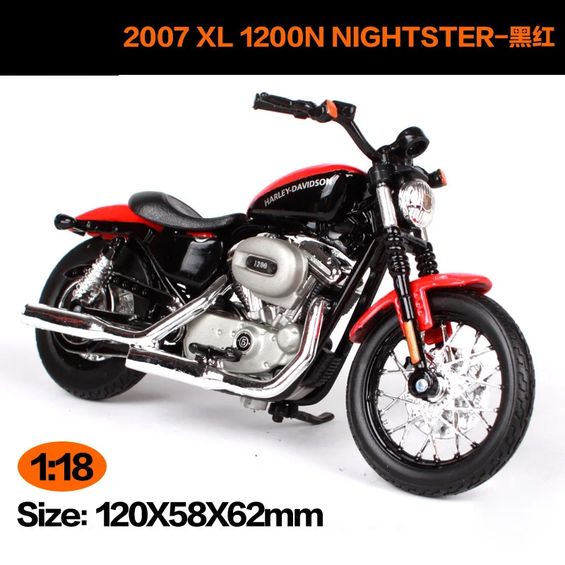 Maisto 1:18 Harley Davidson 2007XL 1200N ночной мотоцикл металлическая модель игрушки для детей подарок на день рождения Коллекция игрушек - Цвет: 12016