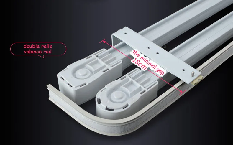 double rails V Tipiace Подгонянная Роскошная Подключаемая система, электрическая шторная дорожка, открывающая и закрывающая мотор, аксессуары для умного дома - Цвет: double rails V