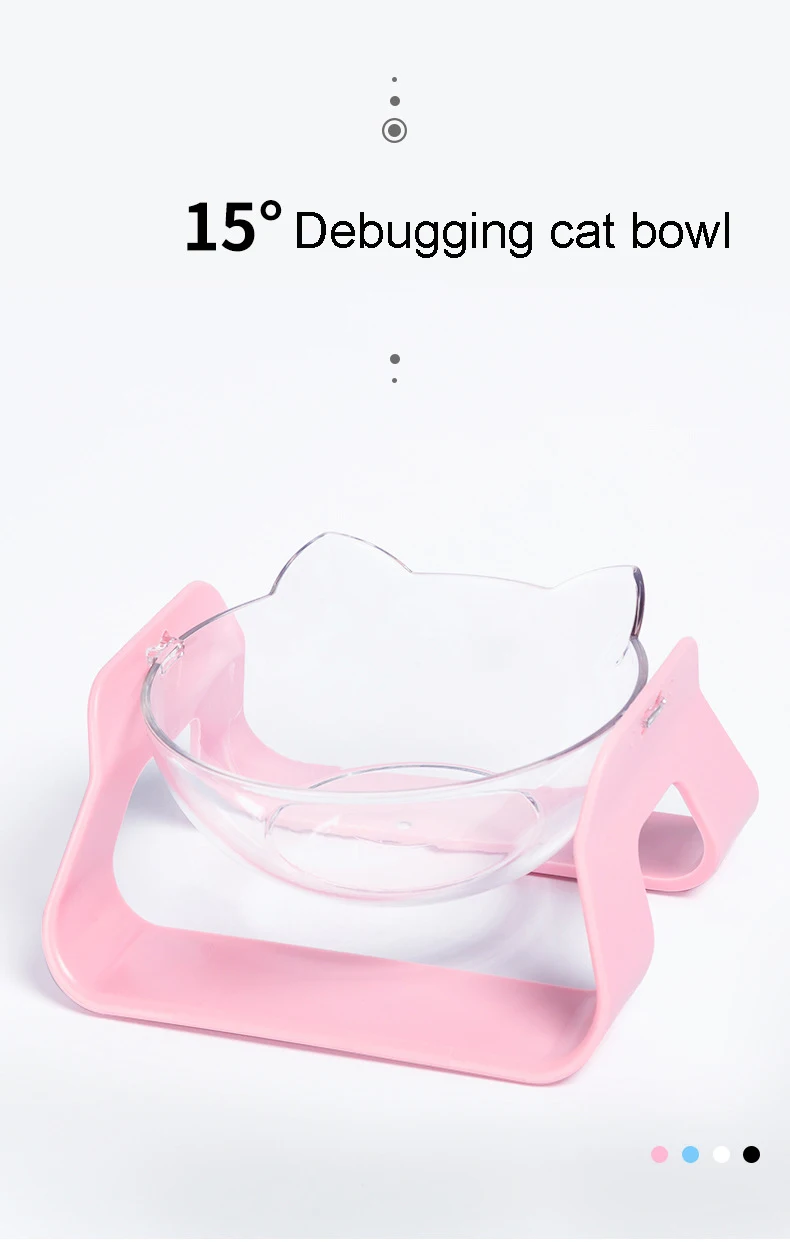 4 Colors 15 Degree Adjustable Pet Feeder Bowl Dog Cat Adjustable feed bowl Waterer Feeding Food Pet Dog Dish Feeders Tableware