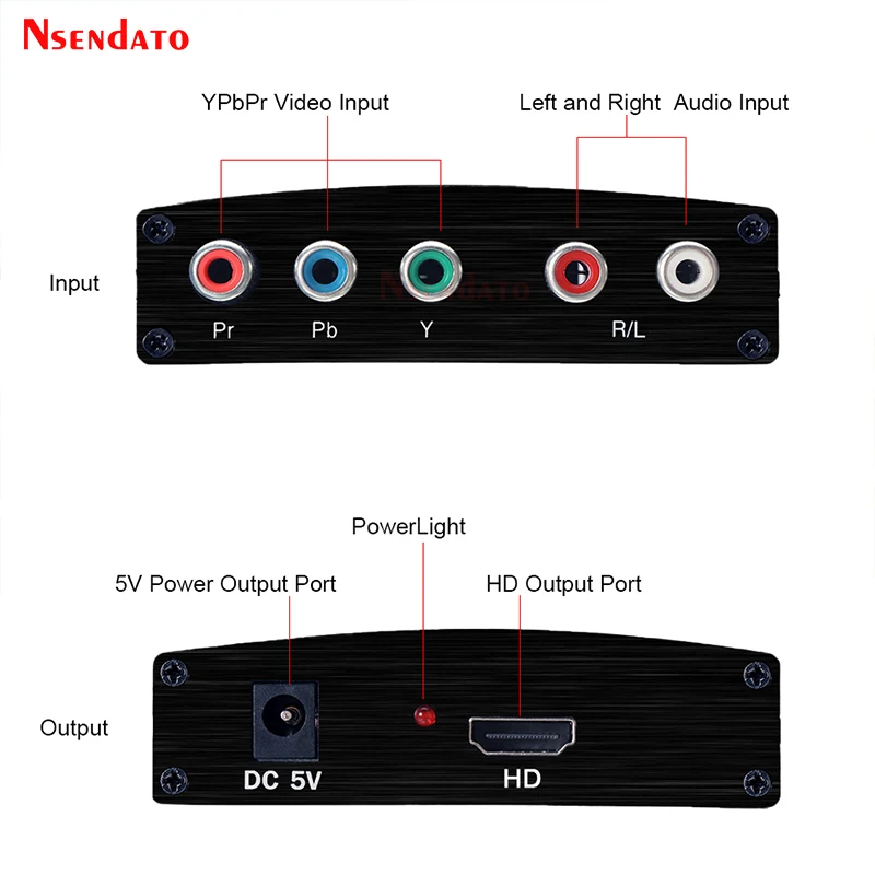Vídeo Componente para Conversor Compatível com Hdmi Vídeo para Vídeo hd Conector de Áudio Adaptadores Ps3 Rca Ypbpr - Image 4