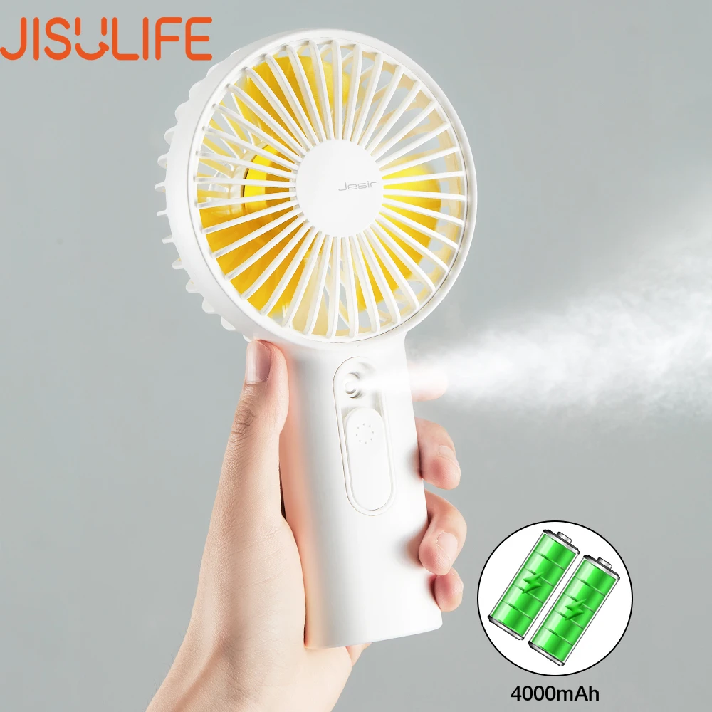 

JISULIFE Hand Spray Fan Ventilador Portatil Mini Fan for Home 4000 mAh USB Rechargeable Silent Water Mist Fans Ventilador Agua