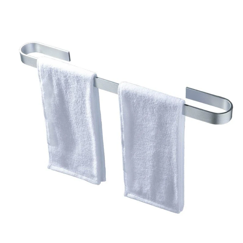 

New 40/50/60cm Black Towel Bar Bath Towel Clothes Hanger Wall Mount Aluminum Towel Rack Holder for Bathroom Kitchen Accessory