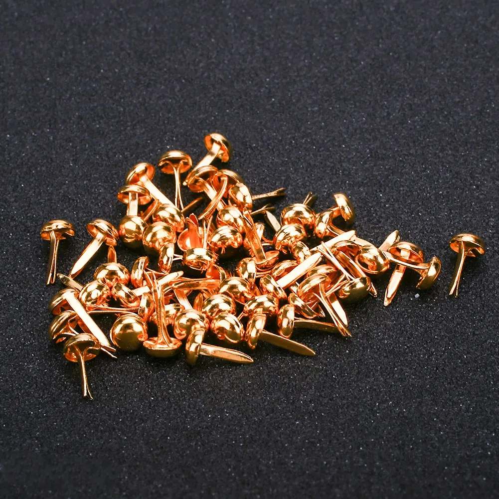 5X8mm Gold Ballerina Nail Tips Health& Beauty Makeup Mini Brad Decorative Nails 50PCS Fake Nails Round for for Nail Tips Beauty Scrapbook - Цвет: 5X8mm Gold