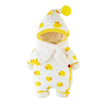 

Newborn Baby Infant Jumpsuits Winter Clothes Thick Warm Romper Autumn Kids Boys Girls Outerwear Cotton Hooded Clothing Jumpsuit