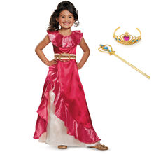 Girl Classic Princess Elena Red Cosplay Costume Kids of Avalor Elena Dress Children Sleeveless Party Halloween Ball Gown Outfits