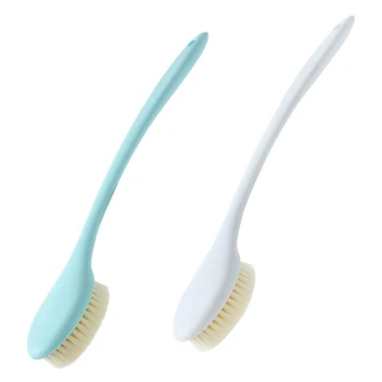 

2 Scrubber Body Brushes with Long Handle Comfortable Bristles, Shower Brush for Bathroom and Shower Back Scrubber