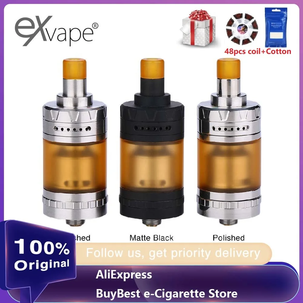 

Original Exvape Expromizer V4 MTL RTA 2ml Capacity Single Coil Deck RTA Tank MTL Vaping E-cig Atomizer 510 Thread Vs Hawk Tank