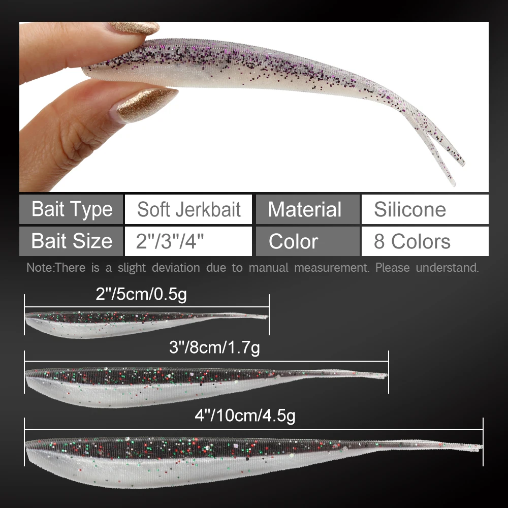 Spinpoler Spot-On Minnow Profile Jerk Bait Shad Soft Fishing Lure Plastic  Swimbait Soft Pastic Bait For Bass Trout Pike 2 3 4