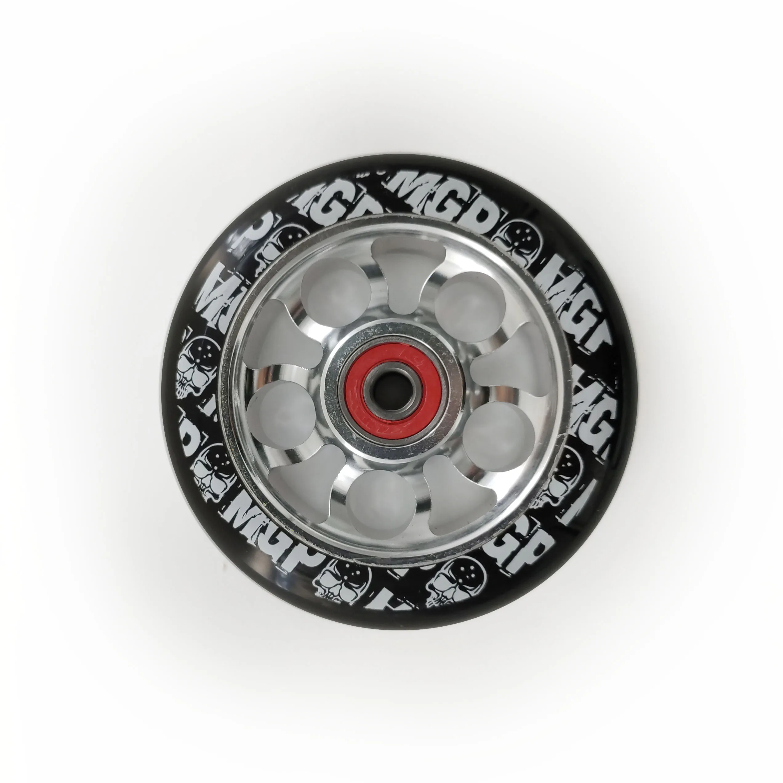 2 pieces/lot Aluminium Alloy Steel Hub High Elasticity and Precision speed skating Skateboard wheel 88A 100mm Scooter Wheel - Цвет: 2 Silver 100mm