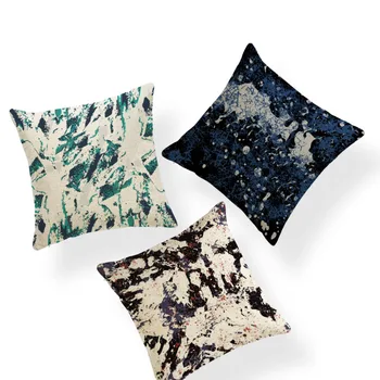 

Fun Customized Pillow Black Line Text Square Geometry Cushion Cover Home Decor Sofa 45*45Cm Polypropylene Throwing Pillowcase