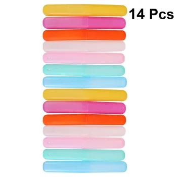 

14PCS Toothbrush Cases Plastic Durable Toothbrush Cover for Outdoor Travel