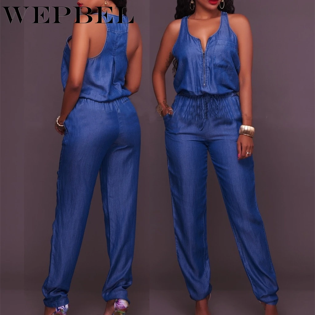 WEPBEL Women Jumpsuits Jeans Denim Overalls Shirt Rompers Girls Pants Jeans Bodysuit WEPBEL Women Jumpsuits Jeans Denim Overalls Shirt Rompers Girls Pants Jeans Bodysuit