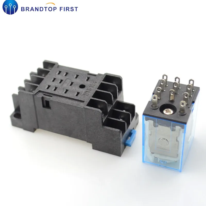 

Intermediate relay MY3NJ small electromagnetic relay Power Relay with Base 11Pins DC12V AC12V DC24V AC24V AC110V AC220V
