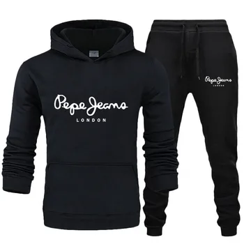 

Hooded Men Sportswear Sets Spring Winter 2020 Casual Tracksuit Men Two Piece Suit Hoodies Sweatshirt + Sweatpants Male Sweatsuit