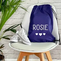 Personalized White Text With Star PE Swimming Bag Custom Your Name Kids School Sport Bag Childrens Waterproof Drawstring Bag 2