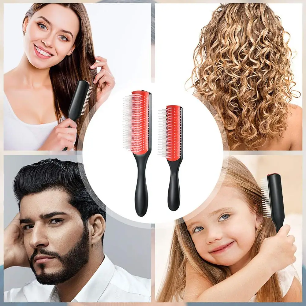 FRCOLOR Portable Curling Comb Hair Massage Brush Salon Hair Brush Barber  Brush Curly Hair Brush Anti Static Hairbrush Comb for Curly Hair Brush for