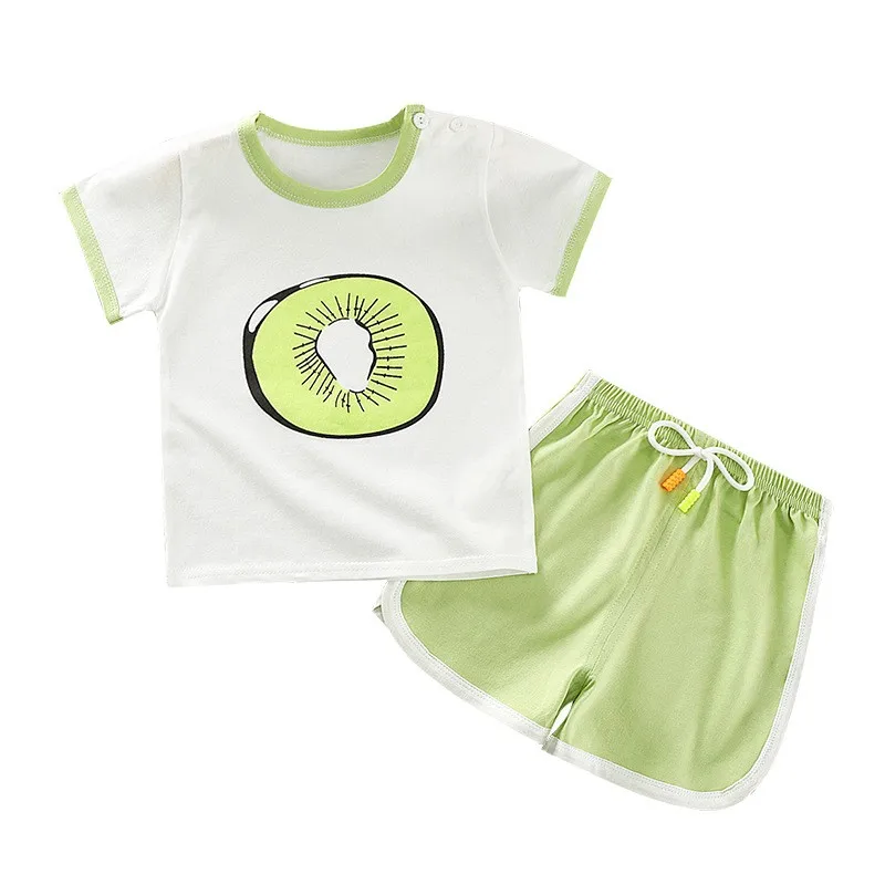 Children Short Sleeve Suit Summer 100% Cotton T-Shirt + Shorts Boy Girl Korean Version Baby New Clothes Girls Sets Clothing