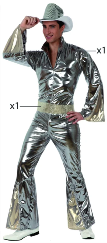Phertiful 60S наряд в стиле диско для мужчин праздничная одежда наряд комбинезоны костюмы плюс размер - Color: PHMC010-2