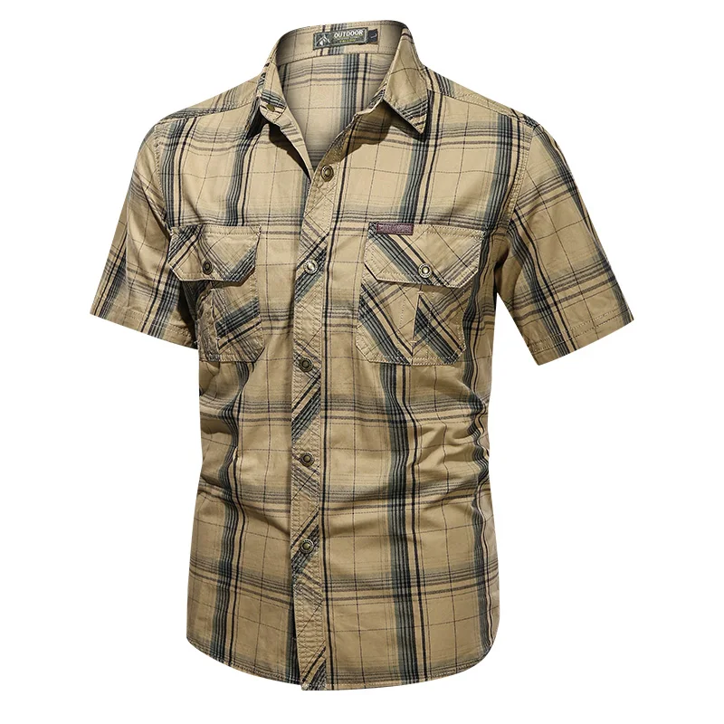 Mens Short Sleeved Summer Cotton Shirt - Image 4