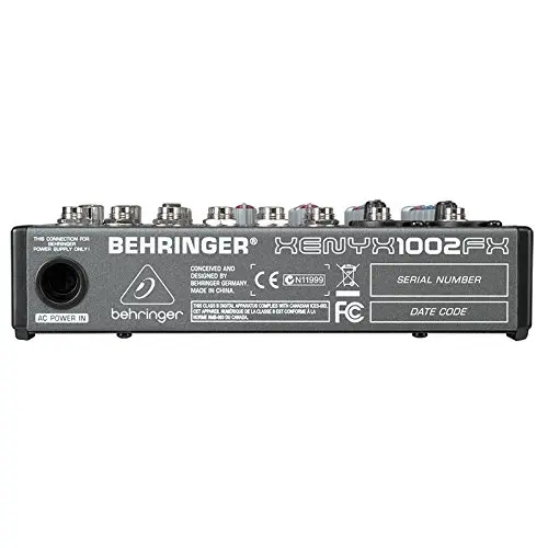 Behringer Mixer Xenyx 1002FX Premium 10-Input 2-Bus Mixer Built-in Digital Multi-FX Processor for live gigs and recording