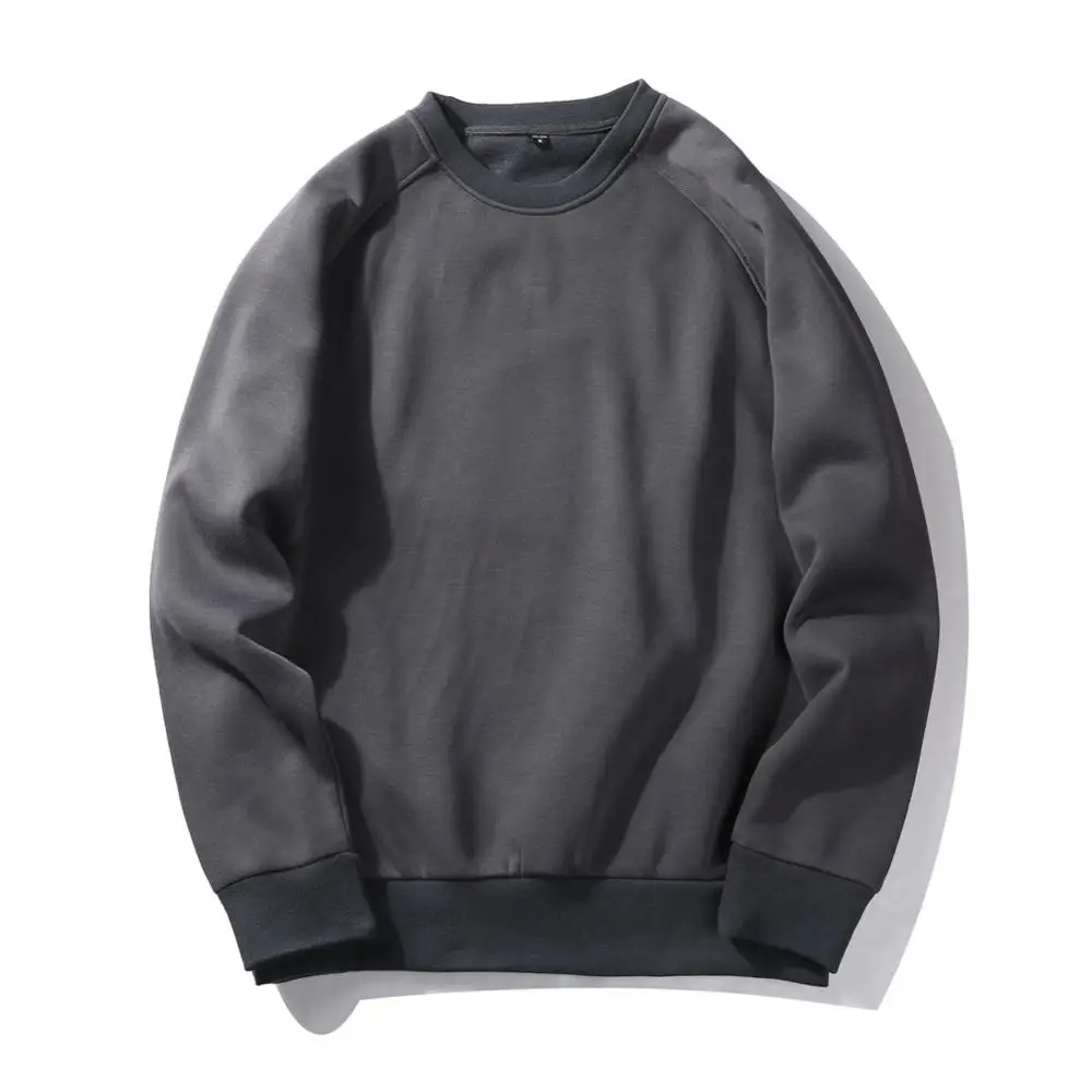 solid dark gray Mferlier Черная Толстовка Женская высокая уличная О-образным вырезом длинный рукав сплошной большой размер 6XL 7XL 8XL флис осень зима Женская толстовка - Цвет: solid dark gray
